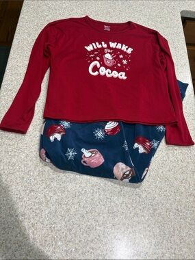 Carters 2 piece pajamas cocoa themed size 14